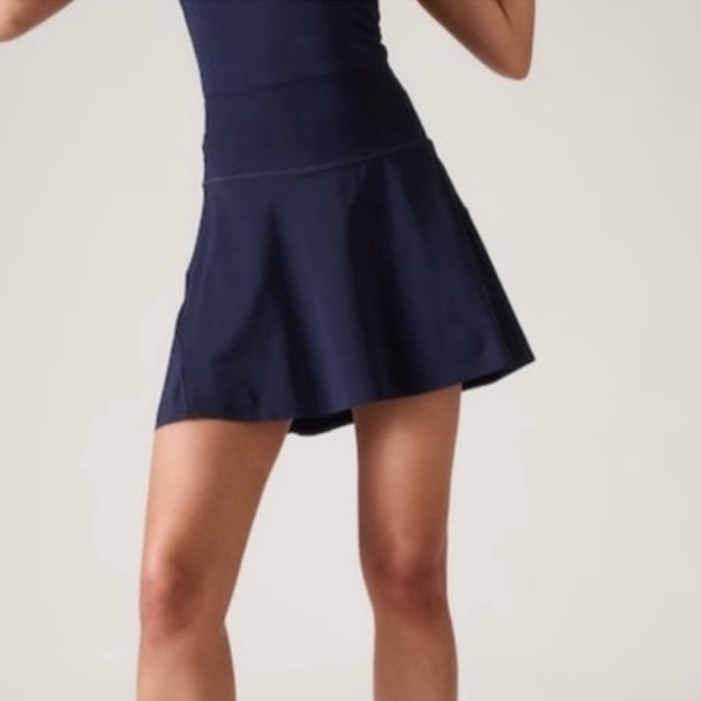 ATHLETA Ace Tennis Skort 15.5, Size L, Pockets, Athletic Skirt Shorts Navy blue